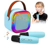 BelleStyle Karaoke Machine for Kids & Adults, Mini Portable Bluetooth Speaker with 2 Wireless Microphones, 4 Voice Changing Effects & Lights, Kids Toys Gifts for Boys Girls 4 5 6 7 8 9 10 Years Old