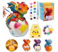 BelleStyle Paint Your Own Dinosaur Lamp Kit, DIY Night Light Arts and Crafts for Kids Ages 6 7 8 9 10 11 12, Pterosaur Painting Sets Dinosaur Toys Birthday Easter Gifts for Boys Girls 6-12 Years Old