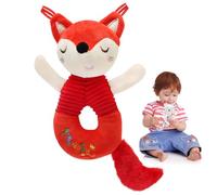 BelleStyle Rattle Baby Toys 0-6 Months, Animal Soft Rattles Plush Rings, Newborn & Infant Early Educational Sensory Toys for Toddlers Boys Girls 3 6 9 12 Months Baby Gift - Double-Sided Fox