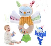 BelleStyle Rattle Baby Toys 0-6 Months, Animal Soft Rattles Plush Rings, Newborn & Infant Early Educational Sensory Toys for Toddlers Boys Girls 3 6 9 12 Months Baby Gift - Double-Sided Owl