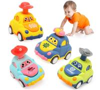 BelleStyle Toddler Toy Cars, 4Pcs Press and Go Baby Toy Cars for 1 2 3 Year Old Boys, Car Toys Set Early Educational Toys Gifts for 12 18 Months Kids Boys Girls