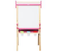 Belleur Art Easel for Kids, Adjustable Double Sided Whiteboard & Chalkboard, Painting Kid Easel for Toddlers 2-8, Ideal Gift-Pink
