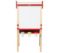 Belleur Art Easel for Kids, Adjustable Double Sided Whiteboard & Chalkboard, Painting Kid Easel for Toddlers 2-8, Ideal Gift-Red