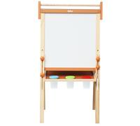 Belleur Art Easel for Kids, Adjustable Double Sided Whiteboard & Chalkboard, Painting Kid Easel for Toddlers 2-8, Ideal Gift-Orange
