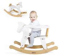 Belleur Rocking Horse for Kids 1-3 Years Old, Wooden Rocking Toy for Toddlers with Removable Fence for Indoor & Outdoor Activities, Baby Horse Riding Toy for Birthday & Visit Gifts