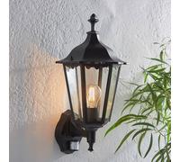 belleville large clear glass shade outdoor wall light in black