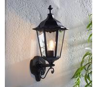 belleville small clear glass shade outdoor wall light in black