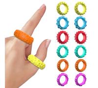 BelleVive 12-Pack Fidget Toys for Children, Fidget Rings, Sensory Rings, Sensory Toys for Children with Autism, Quiet Fidgeting to Ease Anxiety in the Classroom, 6 Colours