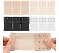 BelleVive 12 Pieces Bra Extenders with 3 Hooks, Strap Extension, 3-Hook Extender for Women, Elastic Oversized Strap, Soft and Comfortable, 4 Colours