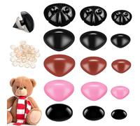 BelleVive 150 Pcs Safety Noses for Amigurumi, Large Safety Noses for Stuffed Animals, Pink-Brown Crochet Doll Noses with Washers, for Crafting, Hand Puppets, Plush Toys
