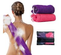 BelleVive 2 Pack Authentic African Mesh Sponge Real African Exfoliating Loofah Sponge with Knots, African Mesh Washcloths for Body Scrub, Back Scrub for Shower