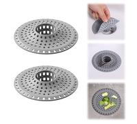 BelleVive 2 Pack Silicone Hair Catchers for Standard Drains, Grey, Matte Finish