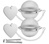 BelleVive 2-pack Tea Infuser for Loose Tea, Stainless Steel 304 Tea Ball with Convenient Tea Spoon Clip, Extra Fine Mesh, Rustproof, Easy to Clean, Suitable for Black Tea, Spice Tea
