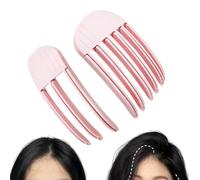 BelleVive 2 Pack Wind Shaping Styling Comb for Fluffy Ponies, Easy Tool for Lots of Volume on the Crown for Men and Women, Clips to Lift Hair Roots (Pink)