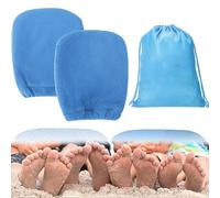 BelleVive 2-piece 2-in-1 Sand Remover for the Beach, Sand Wipe-off Gloves for Beach, Beach Holiday Essentials, Beach Day Accessories, Summer Family Beach Gear