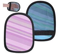 BelleVive 2 Piece Sand Wipe Gloves, Stripe Sand Remover for the Beach, Bag for Beach Sand Remover Cleaning Gloves, Beach Travel Glove for Seaside Activities