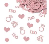 BelleVive 200 Pieces Table Confetti for Hen Parties, Rose Gold Glitter Confetti for Engagement Celebrations, Rings and Circles for Future Bridal Showers as Table Decorations for Weddings