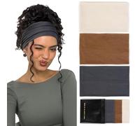 BelleVive 3 Pack Wide Headbands for Women, Non-Slip Thick Elastic Hair Bands Boho Style, Stretchy Sweat Headbands for Training and Running, Hair Accessories, Color 3