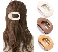 BelleVive 3 Pieces Flat Hair Claw Clips for Thick Hair for Women, Hair Claws for Fine Hair, Duckbill Shape Hair Clips, Matte Hair Clips, Large Hair Claws, Style 2