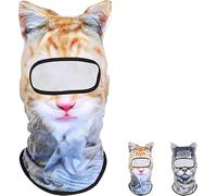 BelleVive 3D Cat Balaclava with Ears, Animal Face Mask, Balaclava, Summer Face Mask, Sun Protection, UV Protection, Breathable Full Head Mask for Outdoor Sports, Cycling, Motorbike