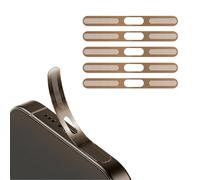 BelleVive 5-Pack Dustproof Mesh Stickers for iPhone 16 Pro/16 Pro Max, Integrated Protection for Speaker and Charging Port, Anti-Dust, Earpiece Speaker Mesh, Desert Titanium