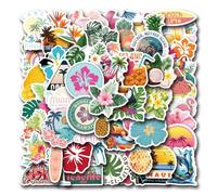 BelleVive 55 Pieces Tropical Stickers, Island Beach Stickers, Vinyl Stickers, Laptop Water Bottle Stickers, Gift and Party Stickers for Planners, Skateboards, Stickers for Children
