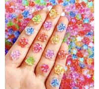 BelleVive 60 Pieces 3D Ice-translucent Floral Nail Charms, Flower Nail Rhinestones, Five-petaled Flower Nails, Gems, Colourful Diamonds, Decorations, Floral Nails, Acrylic Nail Accessories