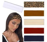 BelleVive 6PCS Headbands for Women Non Slip Trendy Womens Headbands Elastic Hair Bands for Women's Hair Workout Sweat Head Bands Soft Thick Cotton Cloth Headband for Yoga Running Sport, Color 3