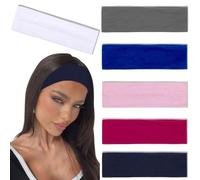 BelleVive 6PCS Headbands for Women Non Slip Trendy Womens Headbands Elastic Hair Bands for Women's Hair Workout Sweat Head Bands Soft Thick Cotton Cloth Headband for Yoga Running Sport, Color 2