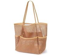 BelleVive Beach Bag with Mini Pouch, Beach Tote Bags, Large Foldable Mesh Travel Bags for Swimming Pools, Mesh Tote Bag for the Beach, Hobo Bag for Women, Shoulder Bag