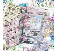 BelleVive Japanese Sticker Book, 30 Sticker Sheets for Journaling & Scrapbooking, Glossy, Matte & Textured, No Halo Cut, Prayer Boards and Vision Boards, Ideal for Monsoon Postbox