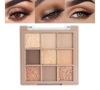 BelleVive Matt Shimmering Nude-Brown Eyeshadow Palette, Makeup, Long-lasting, Waterproof Eyeshadow, 9 Blendable Shades in Smooth, Matte and Shimmer Finishes, 05#