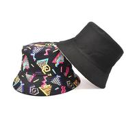 BelleVive Retro-Style 80s 90s Bucket Hat for Men Women Funny Summer Beach Sun Hat Packable Outdoor Fisher Hat, Reversible Fisherman's Sun Hat Double-Sided Sun Hat