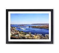 Bellevue Iowa City USA Framed Print | A2 Oak Framed Wall Art | Ready to Hang | Modern Flag Picture | Living Room Bedroom Lounge Office