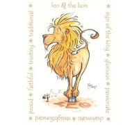 Bellevue Wines Leo the Lion Zodiac Blank Birthday Card with Envelope. Art Print, Astrological Wall Decor, Watercolour Illustration