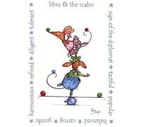 Bellevue Wines Libra Zodiac Whimsical Birthday Card Balancing Mouse Illustration, Astrological Birthday Card