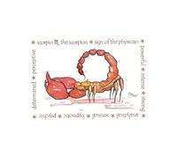 Bellevue Wines Scorpio Birthday Card with Envelope, Astrological, Watercolour Scorpion. Zodiac Art Print.