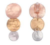 BELLEXIXI Big Metal Clip On Earrings, Large Round Oval Rectangle Square Gold Silver Statement Metal Clip On Earrings for Women, Zinc, No Gemstone