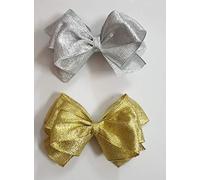Belleza Crafting with Creativity Golden and Silver Color Bow Hairclip (Pack of 2)