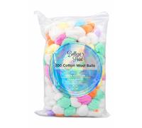 Belleza Point®% Pure Cotton Wool Balls - Super Soft & Highly Absorbent, Assorted Colours, Large Value Pack of 200