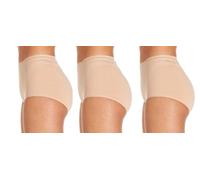 BELLEZZA BABE 3 Pack Ladies Midi Briefs Comfort Smooth Cotton Knickers Underwear 3 Pair Pack (UK, Numeric, 16, Regular, Regular, Nude)