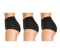 BELLEZZA BABE 3 Pack Ladies Midi Briefs Comfort Smooth Cotton Knickers Underwear 3 Pair Pack (UK, Numeric, 12, Regular, Regular, Black)