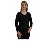 BELLEZZA BABE Ladies Thermal Underwear Soft Vest Tops, pantee, Long Johns Made in UK (UK, Alpha, XL, Regular, Regular, Black, Long Sleeve Round Neck)