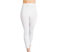 BELLEZZA BABE Womens 100% Cotton Thermal Textured Pattern, White, Made In UK (Long John, XL)