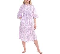 BELLEZZA BABE Women's Floral Poly-Cotton Wrap Robe Dressing Gown Night Dress, Sizes 10-30, with Pockets (Pink, 12-14)