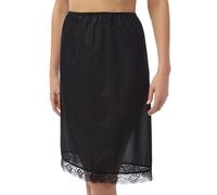 BELLEZZA BABE Womens Half Waist Slips Lace Trim Cling Resist Underskirt Petticoats - 3 Lengths Options Size 8 to 30 (UK, Numeric, 60, Regular, Regular, 12-14, 24" Black)