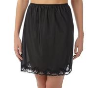 BELLEZZA BABE Womens Half Waist Slips Lace Trim Cling Resist Underskirt Petticoats - 3 Lengths Options Size 8 to 30 (UK, Numeric, 60, Regular, Regular, 24-26, 18" Black)