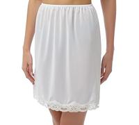 BELLEZZA BABE Womens Half Waist Slips Lace Trim Cling Resist Underskirt Petticoats - 3 Lengths Options Size 8 to 30 (UK, Numeric, 60, Regular, Regular, 24-26, 18" White)