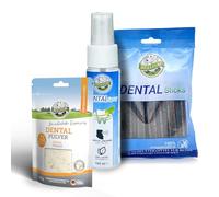 Bellfor Dental Care Kit for Dogs, Tartar and Plaque Removal Without Toothbrush, with Ascophyllum Nodosum Algae, Dental Powder 80g, Dental Sticks 100g and Dental Spray 100ml