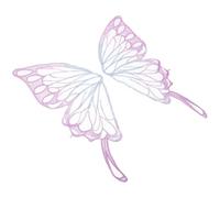 BELLIFFY 1 Pair Purple 3D Butterfly Embroidered Fabric Patches for Clothes, Soft Mesh Appliques for Wedding Dress Decoration, DIY Sewing Trim Embellishments